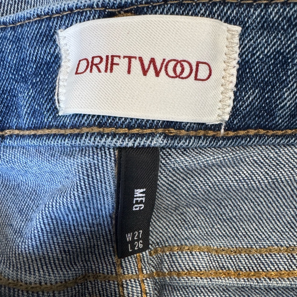 Driftwood Women's Meg Straight Crop Blue Star Embellished Jeans Sz 27 - Picture 9 of 12